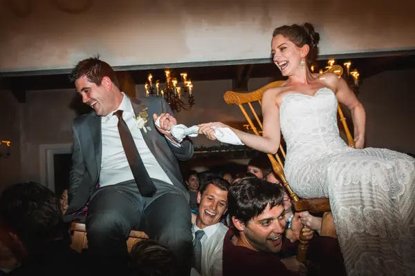Bride and groom in Hora dance at Washington wedding reception. Lovely Events.